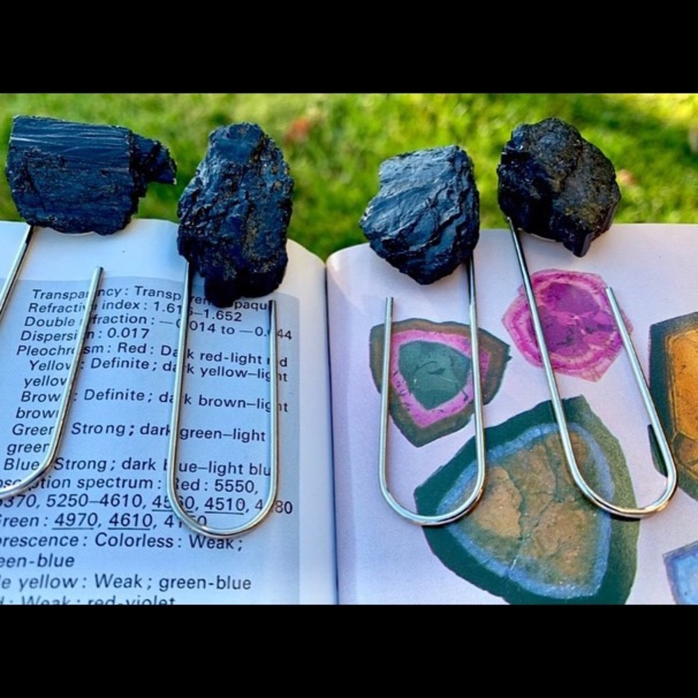 Black Tourmaline Paper Clip Bookmark